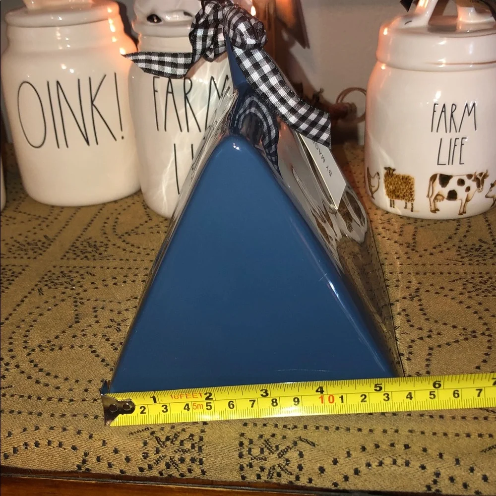 Rae Dunn WANDERLUST Tent Shaped Birdhouse Blue
